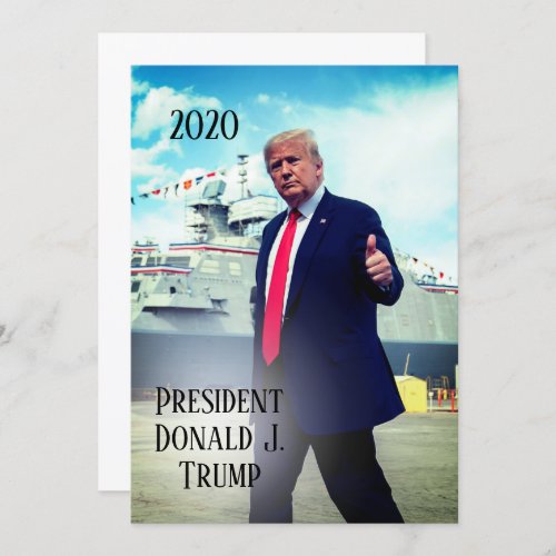 President Donald Trump 2020 Thumbs Up Naval Ship Invitation