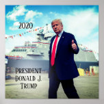 President Donald Trump 2020 Thumbs Up Naval Ship Poster
