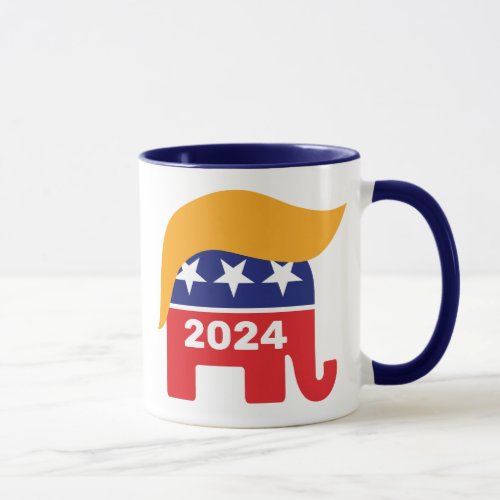 President Donald Trump 2024 GOP Elephant Hair Mug