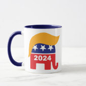 President Donald Trump 2024 GOP Elephant Hair Mug (Left)