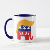 President Donald Trump 2024 GOP Elephant Hair Mug (Left)