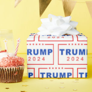 President Donald Trump 2024 Patriotic Christmas Wrapping Paper