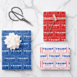 President Donald Trump 2024 Patriotic Christmas Wrapping Paper Sheets