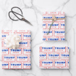 President Donald Trump 2024 Patriotic Christmas Wrapping Paper Sheets