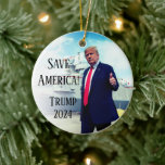 President Donald Trump 2024 Save America Ship Ceramic Ornament