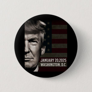 President Donald Trump 2025 Inauguration Date Comm Button