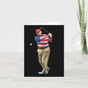 President Donald Trump 2025 Us American Flag Golf  Card