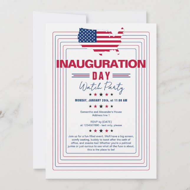 President Donald Trump 60 Inauguration Watch Party Invitation (Front)
