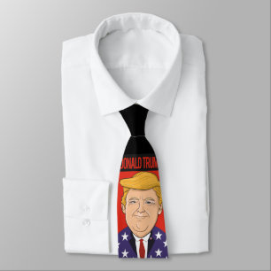 President Donald Trump. American flag. Neck Tie