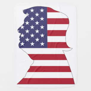 PRESIDENT DONALD TRUMP AMERICAN FLAG RECEIVING BLANKET