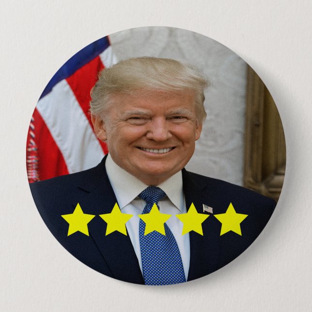 President Donald Trump Approval Rating Button (Front)