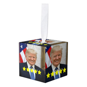 President Donald Trump Approval Rating Cube Ornament