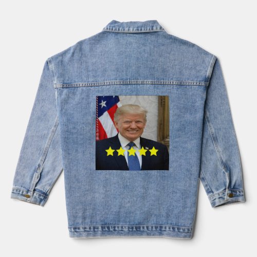 President Donald Trump Approval Rating Denim Jacket