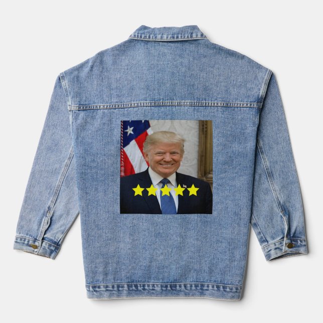 President Donald Trump Approval Rating Denim Jacket (Back)