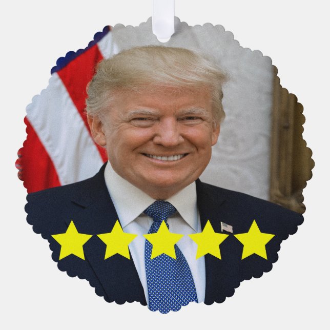 President Donald Trump Approval Rating Ornament Card (Front)