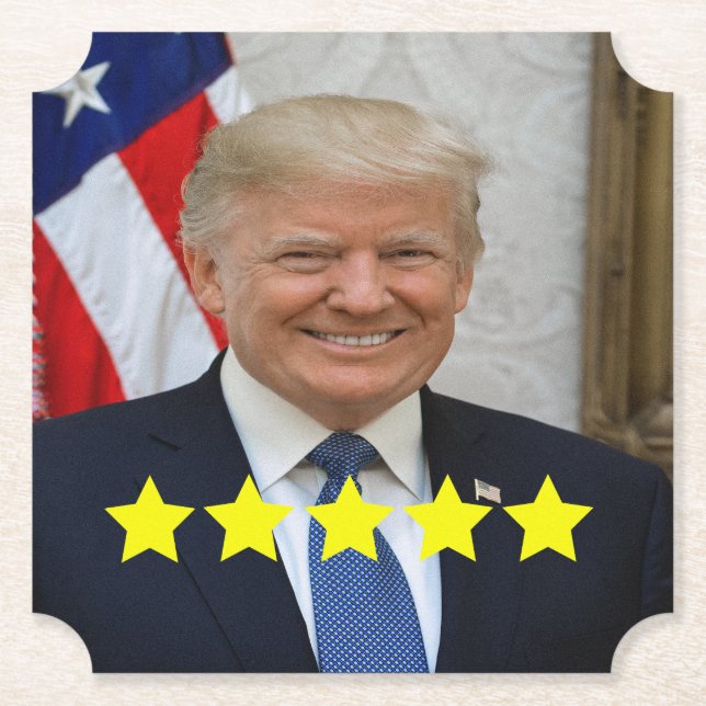 President Donald Trump Approval Rating Paper Coaster (Front)