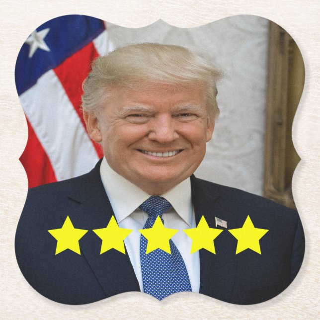 President Donald Trump Approval Rating Paper Coaster (Front)