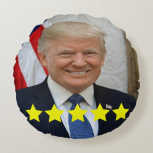 President Donald Trump Approval Rating Round Pillow