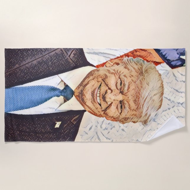 President Donald Trump Art Beach Towel (Front)