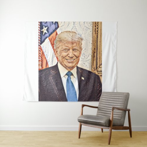 President Donald Trump Art Tapestry