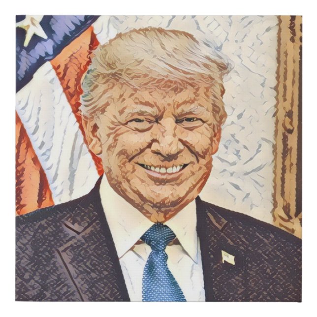President Donald Trump Art Wrapped Canvas (Front)