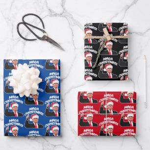 President Donald Trump Fun Christmas Wrapping Paper Sheets