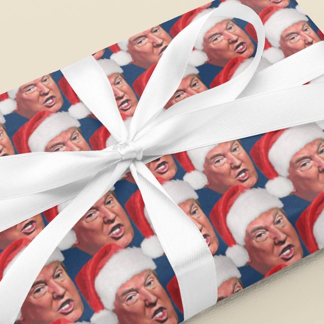 President Donald Trump Fun Kitsch Christmas Wrapping Paper Sheets (donald trump wrapping paper)