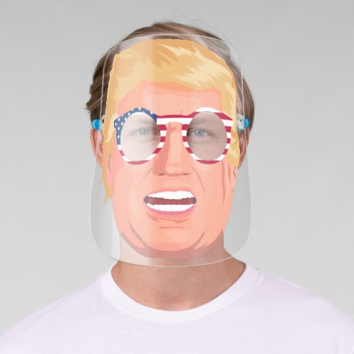 President Donald Trump Funny Political Cartoon USA Face Shield