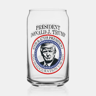 President Donald Trump Gifts Inauguration Keepsake Can Glass