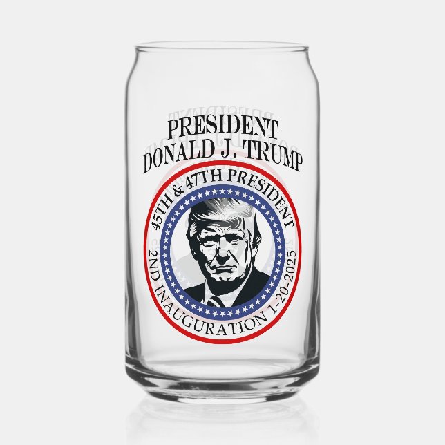 President Donald Trump Gifts Inauguration Keepsake Can Glass (Front)