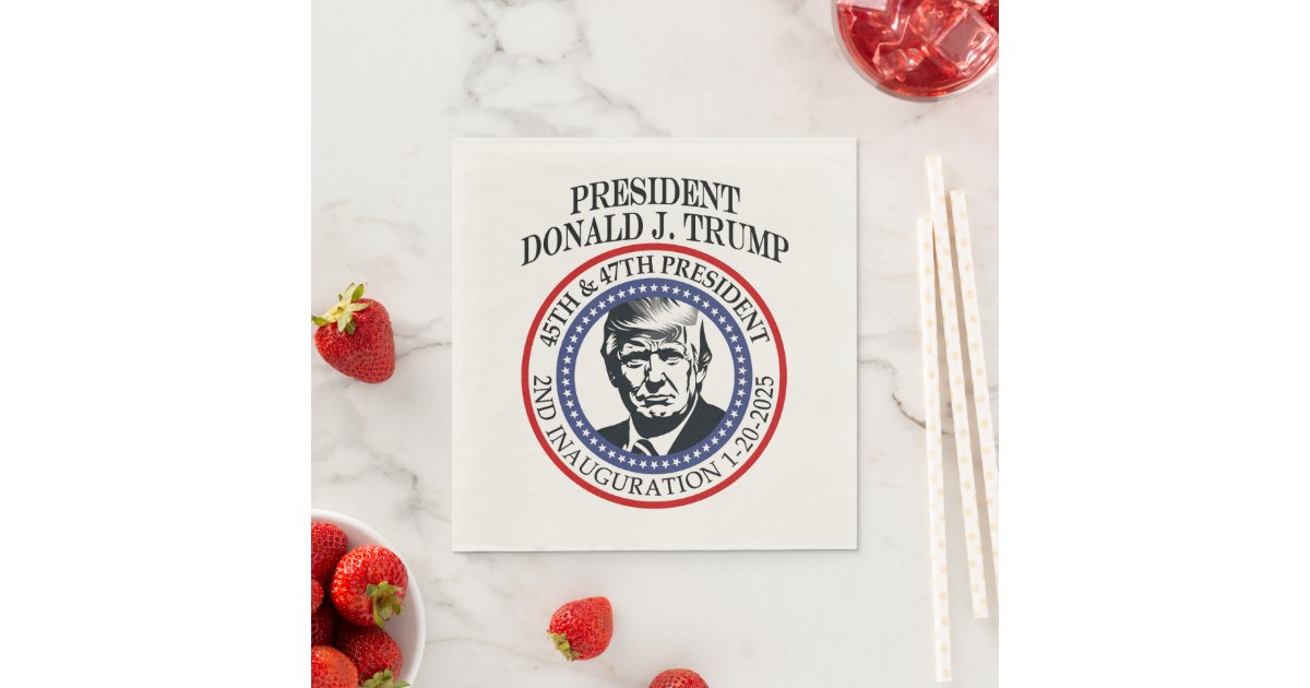President Donald Trump Gifts Inauguration Keepsake Napkins | Zazzle