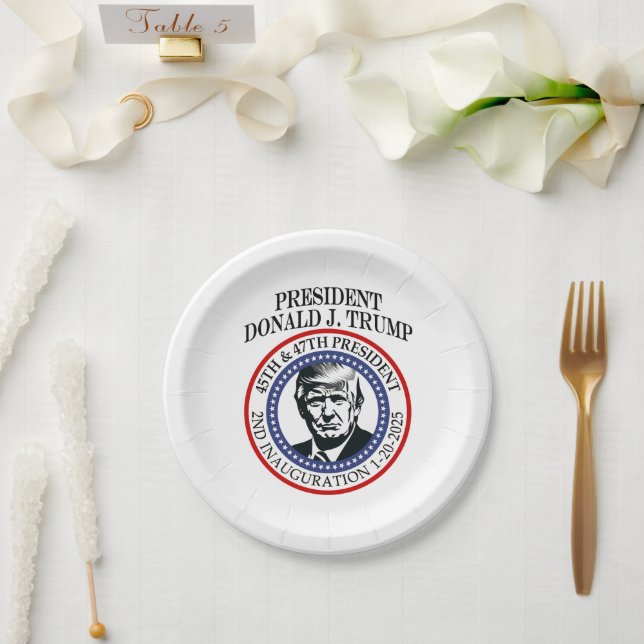 President Donald Trump Gifts Inauguration Keepsake Paper Plates (Wedding)