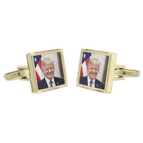 President Donald Trump Gold Cufflinks