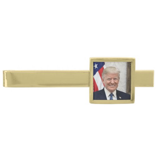 President Donald Trump Gold Finish Tie Bar