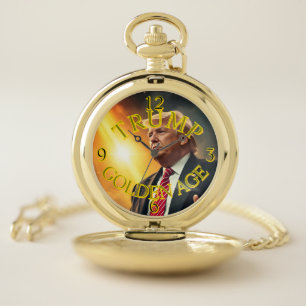 PRESIDENT DONALD TRUMP GOLDEN AGE POCKET WATCH