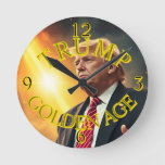 PRESIDENT DONALD TRUMP GOLDEN AGE ROUND CLOCK