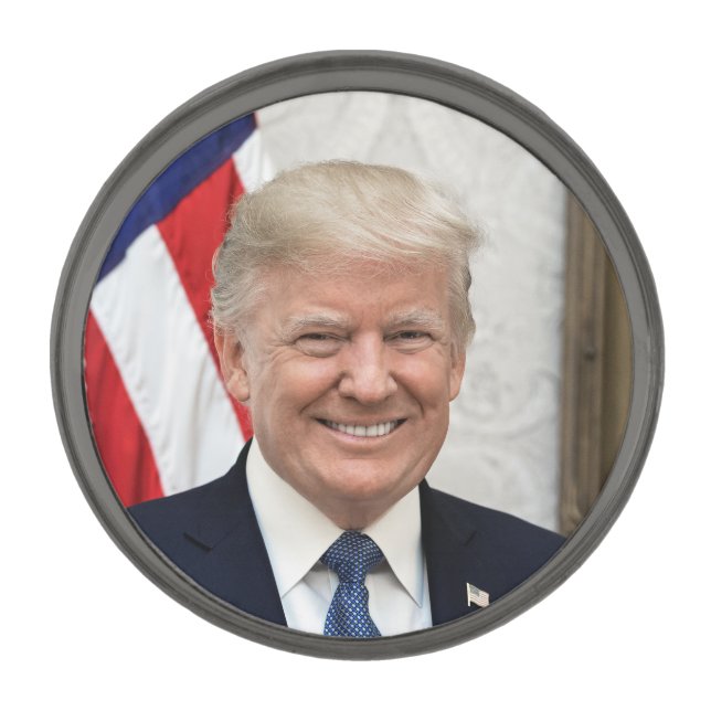 President Donald Trump Gunmetal Finish Lapel Pin (Front)