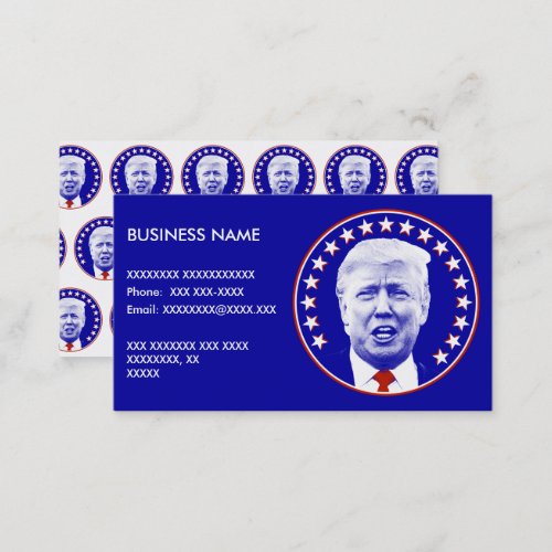 President Donald Trump in Blue Business Card
