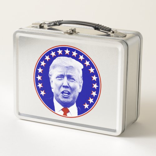 President Donald Trump in Blue Metal Lunch Box