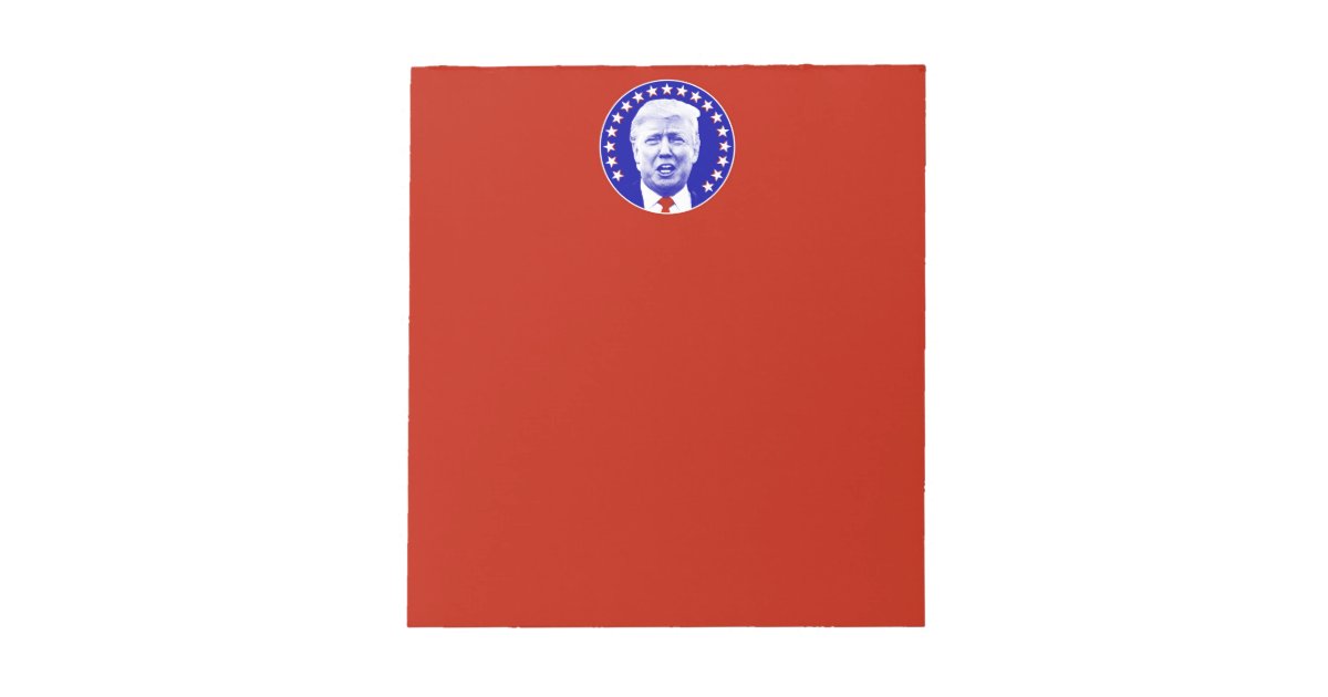President Donald Trump in Blue Notepad | Zazzle