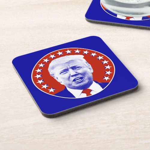 President Donald Trump in Red  Beverage Coaster