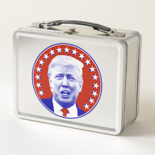 President Donald Trump in Red Metal Lunch Box