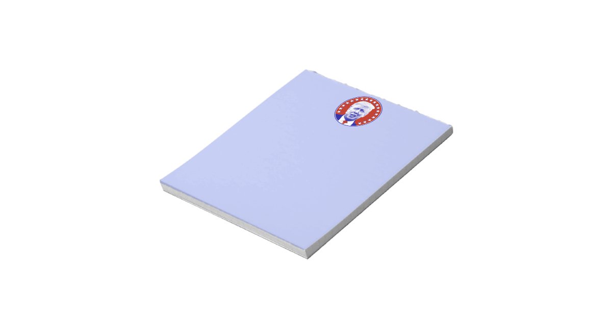 President Donald Trump in Red Notepad | Zazzle