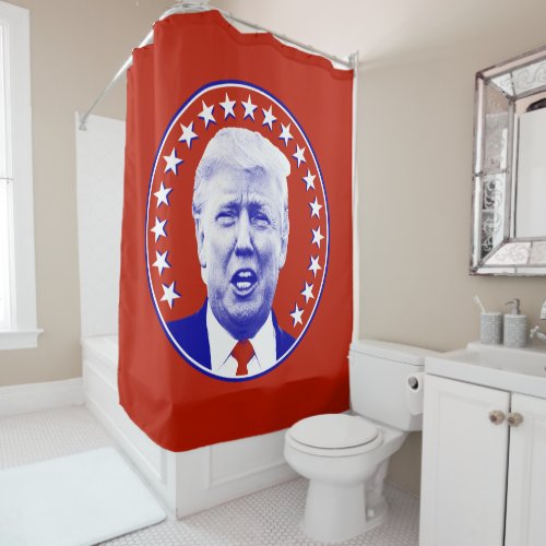 President Donald Trump in Red  Shower Curtain