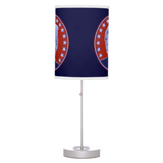 President Donald Trump in Red Table Lamp (Front)