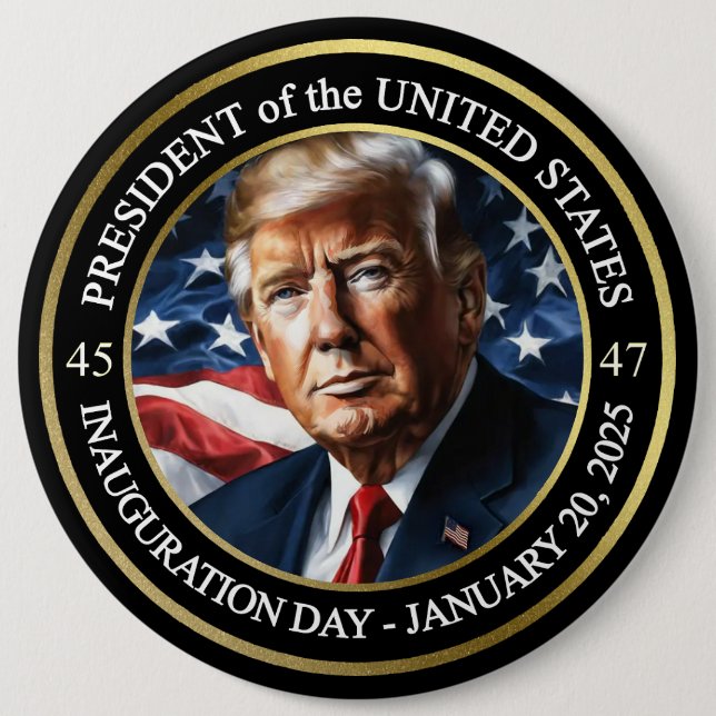President Donald Trump Inauguration 2025 Button (Front)