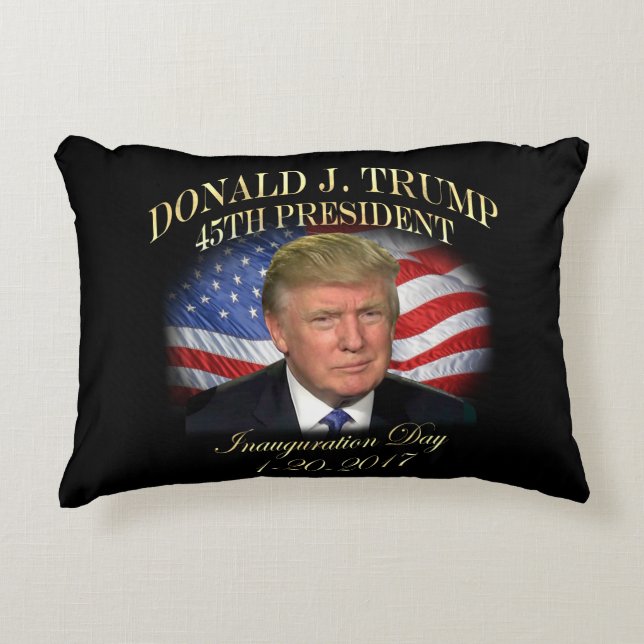 President Donald Trump Inauguration Commemorative Accent Pillow (Front)