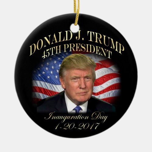 President Donald Trump Inauguration Commemorative Ceramic Ornament