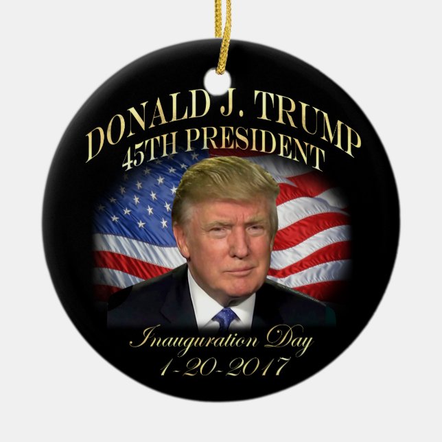 President Donald Trump Inauguration Commemorative Ceramic Ornament (Front)