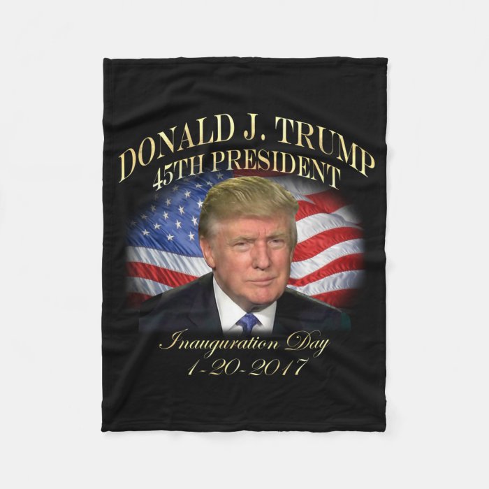 President Donald Trump Inauguration Commemorative Fleece Blanket Zazzle